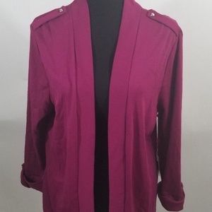 Rafaella Women's Black Open Front Cotton Cardigan